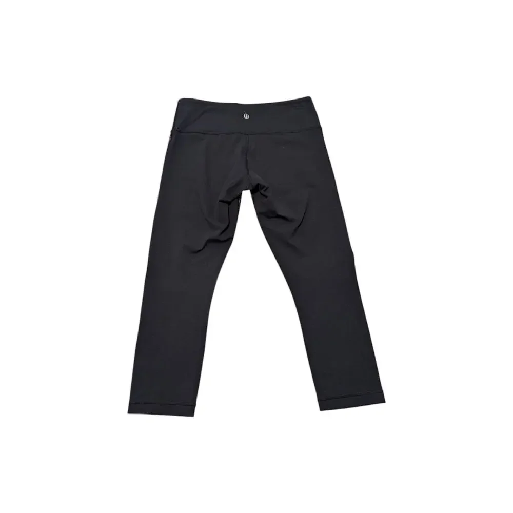 Lululemon Wunder Under Crop II Leggings Golden Goddess Cashew Multi Black